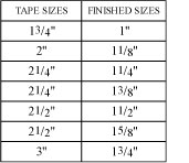 Size Table Size Table