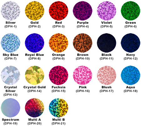 Holographic Flex Colour Chart