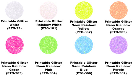 Printable Glitter Flex Colour Chart