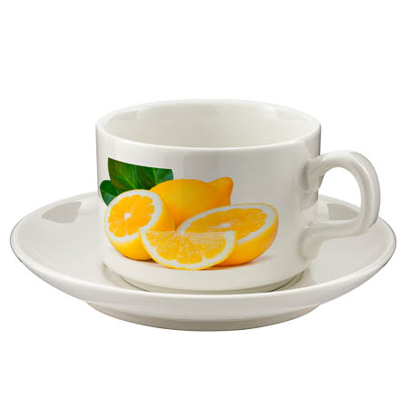 Co-m Cup saucer and spoon Co-m Cup saucer and spoon