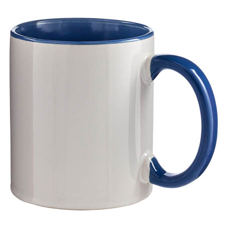 M-003 White Mug Coloured Interior and Handle M-003 White Mug Coloured Interior and Handle