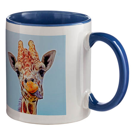 M-003 White Mug Coloured Interior and Handle M-003 White Mug Coloured Interior and Handle