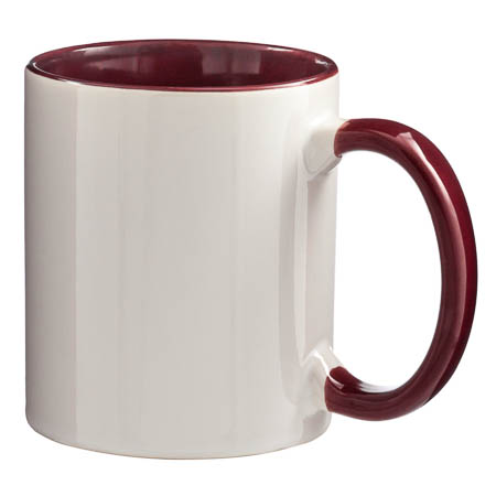 M-003 White Mug Coloured Interior and Handle M-003 White Mug Coloured Interior and Handle