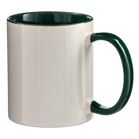 M-003 White Mug Coloured Interior and Handle M-003 White Mug Coloured Interior and Handle