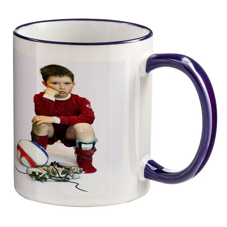 M-03 White Mug Colouered rim and handle M-03 White Mug Colouered rim and handle