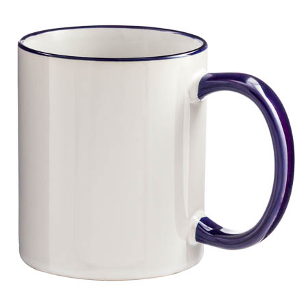 M-03 White Mug Colouered rim and handle M-03 White Mug Colouered rim and handle