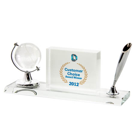SJ23 Crystal Globe & Pen Holder Photo Frame SJ23 Crystal Globe & Pen Holder Photo Frame