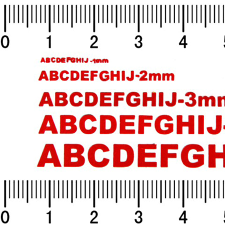1mm lettering sample 1mm lettering sample